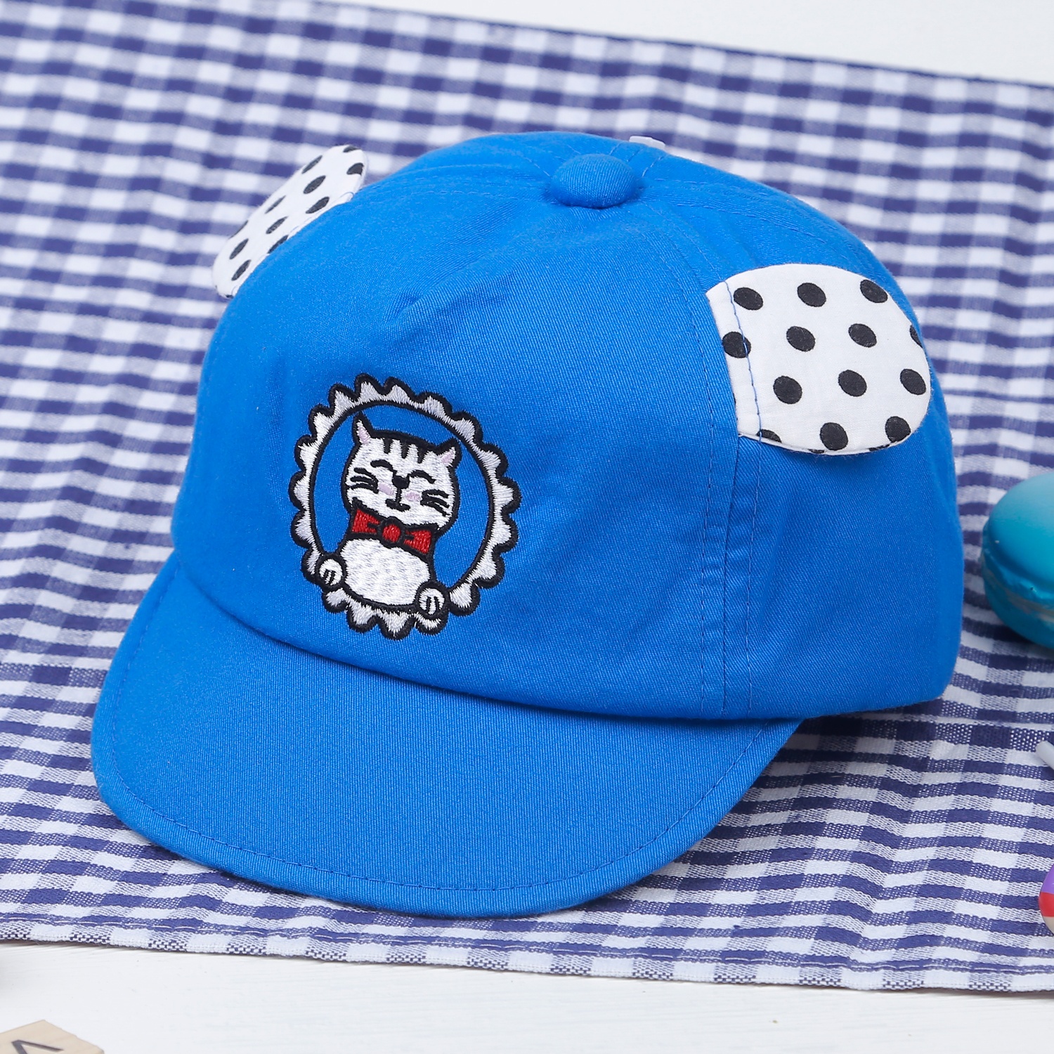 Mũ lưỡi trai KidsPlaza thêu mèo DN21H (Xanh) hình 1