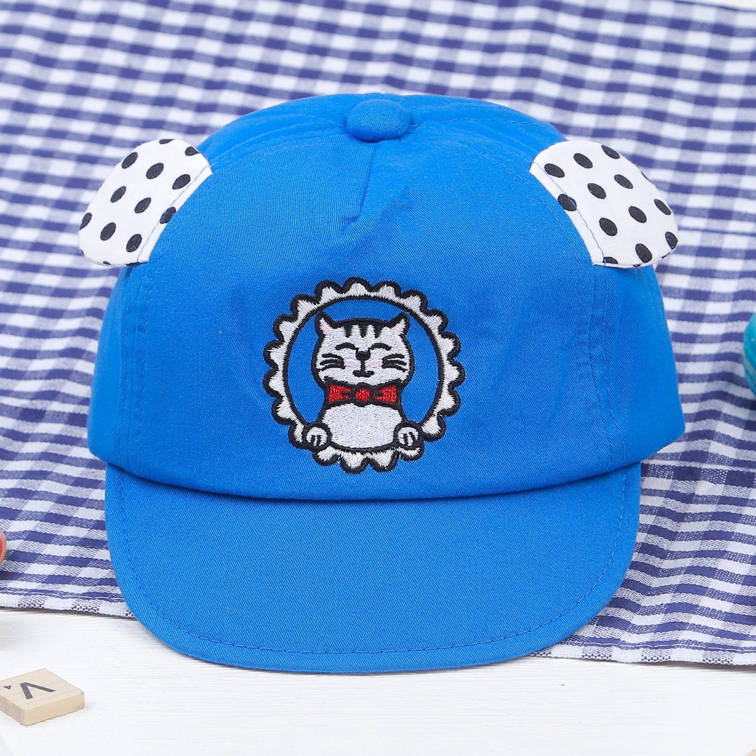 Mũ lưỡi trai KidsPlaza thêu mèo DN21H (Xanh) hình 2