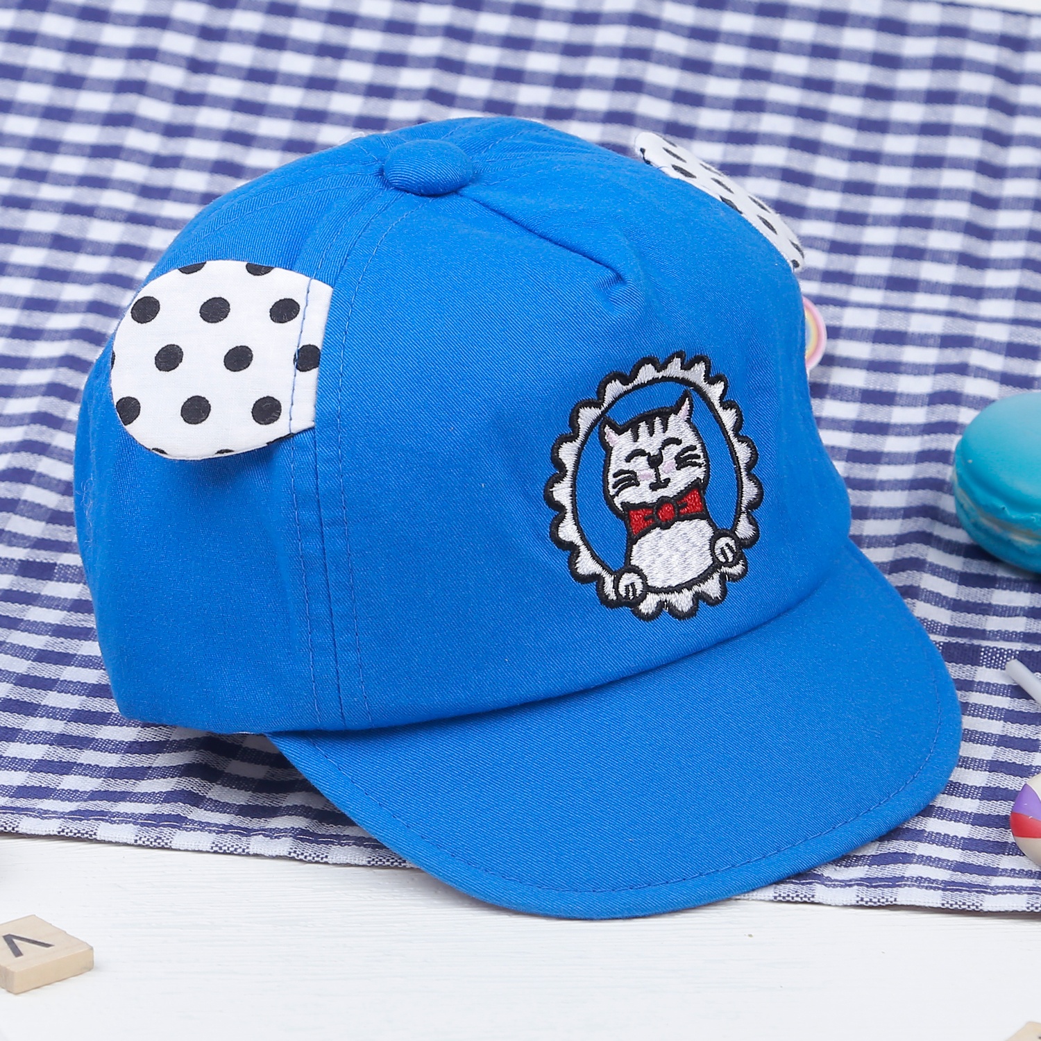 Mũ lưỡi trai KidsPlaza thêu mèo DN21H (Xanh) hình 3