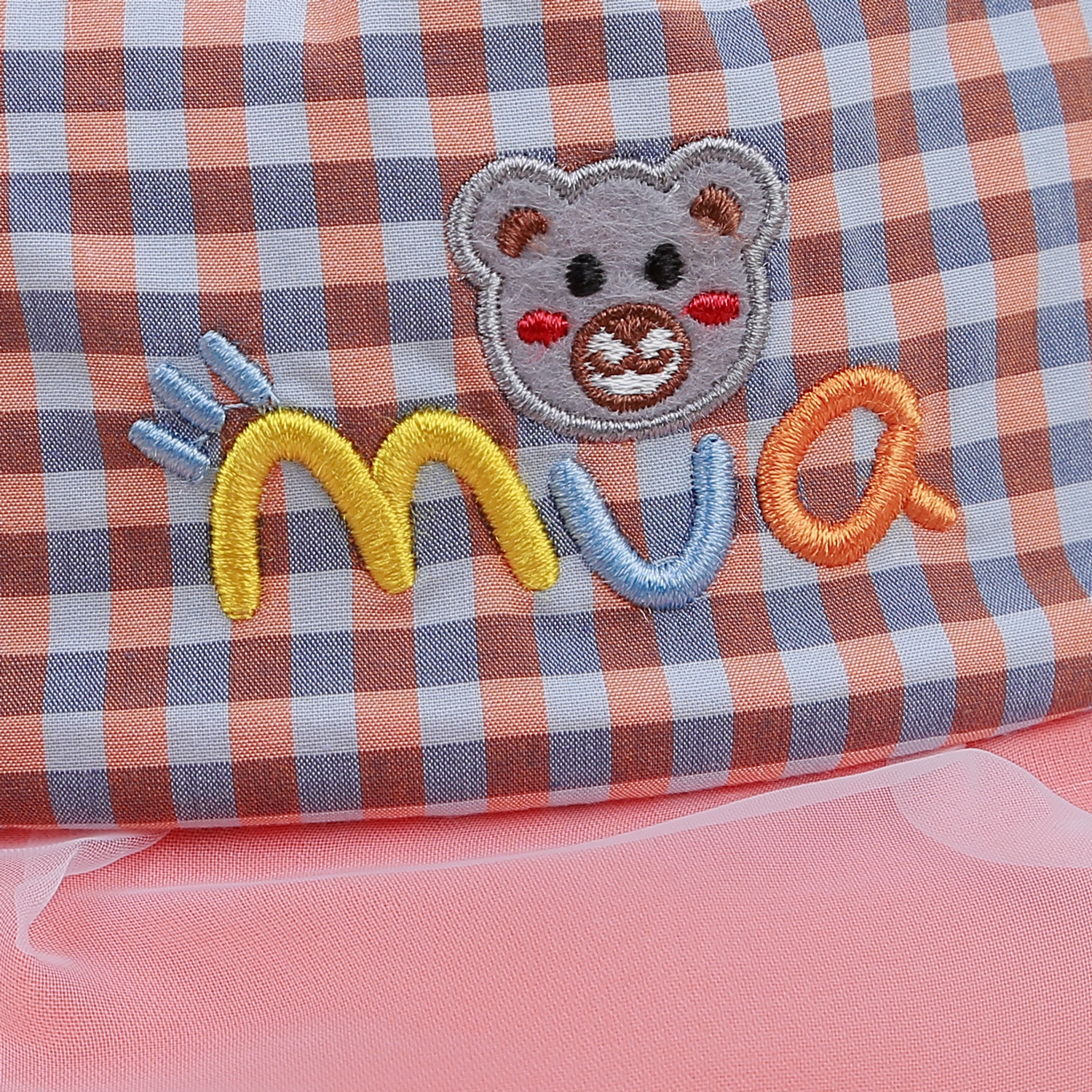 Mũ lưỡi trai phủ voan kẻ tai cam KidsPlaza DN22H hình 2