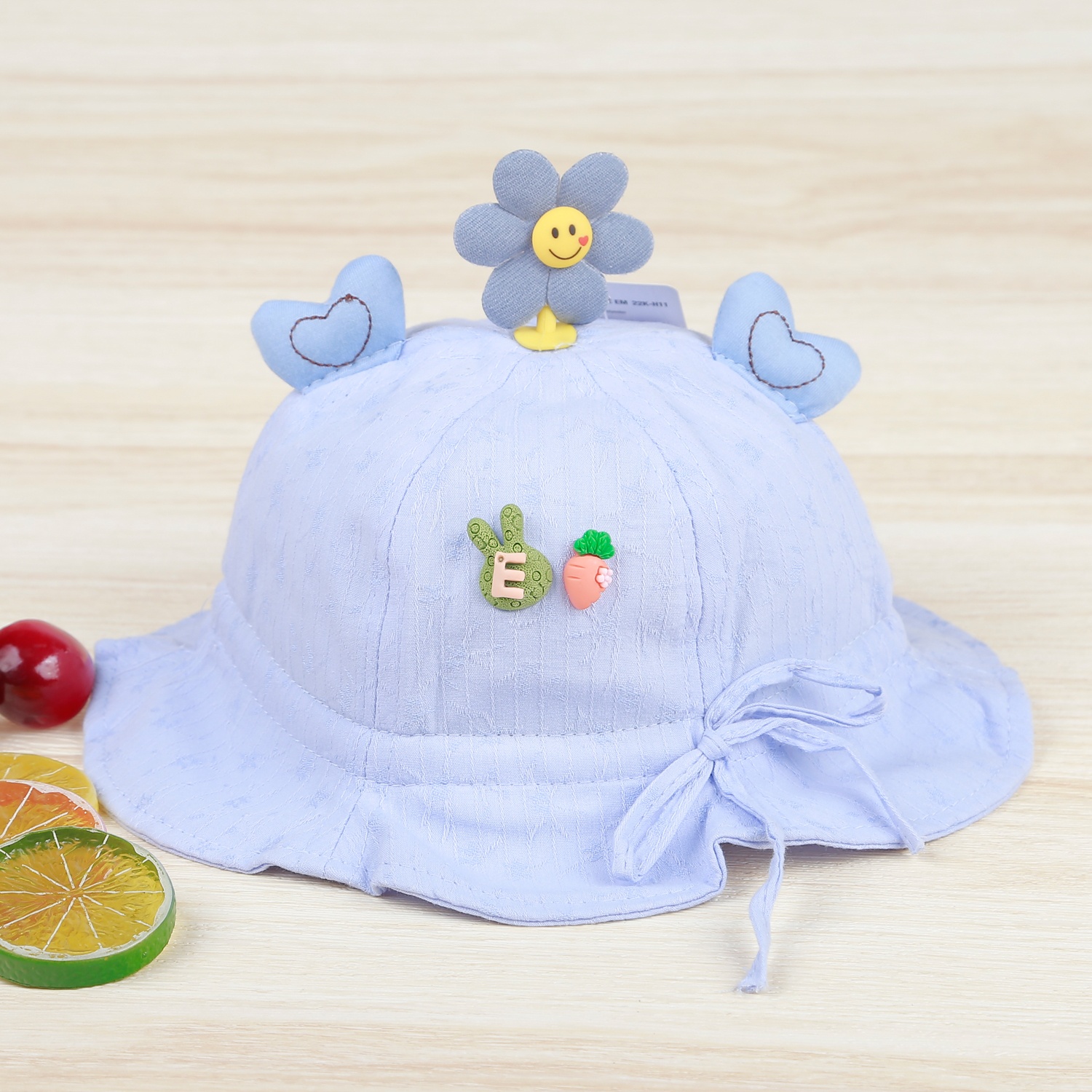 Mũ vành thắt nơ đính hoa KidsPlaza 22K-H11 (Xanh) hình 1