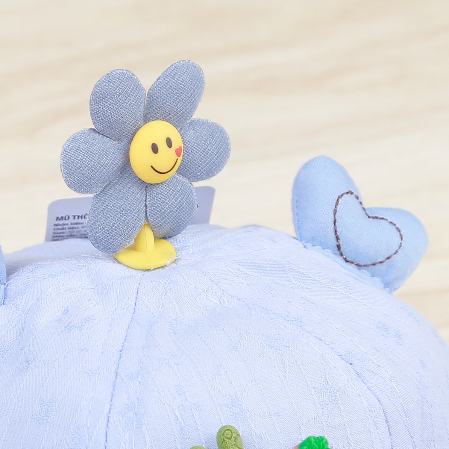 Mũ vành thắt nơ đính hoa KidsPlaza 22K-H11 (Xanh) hình 3