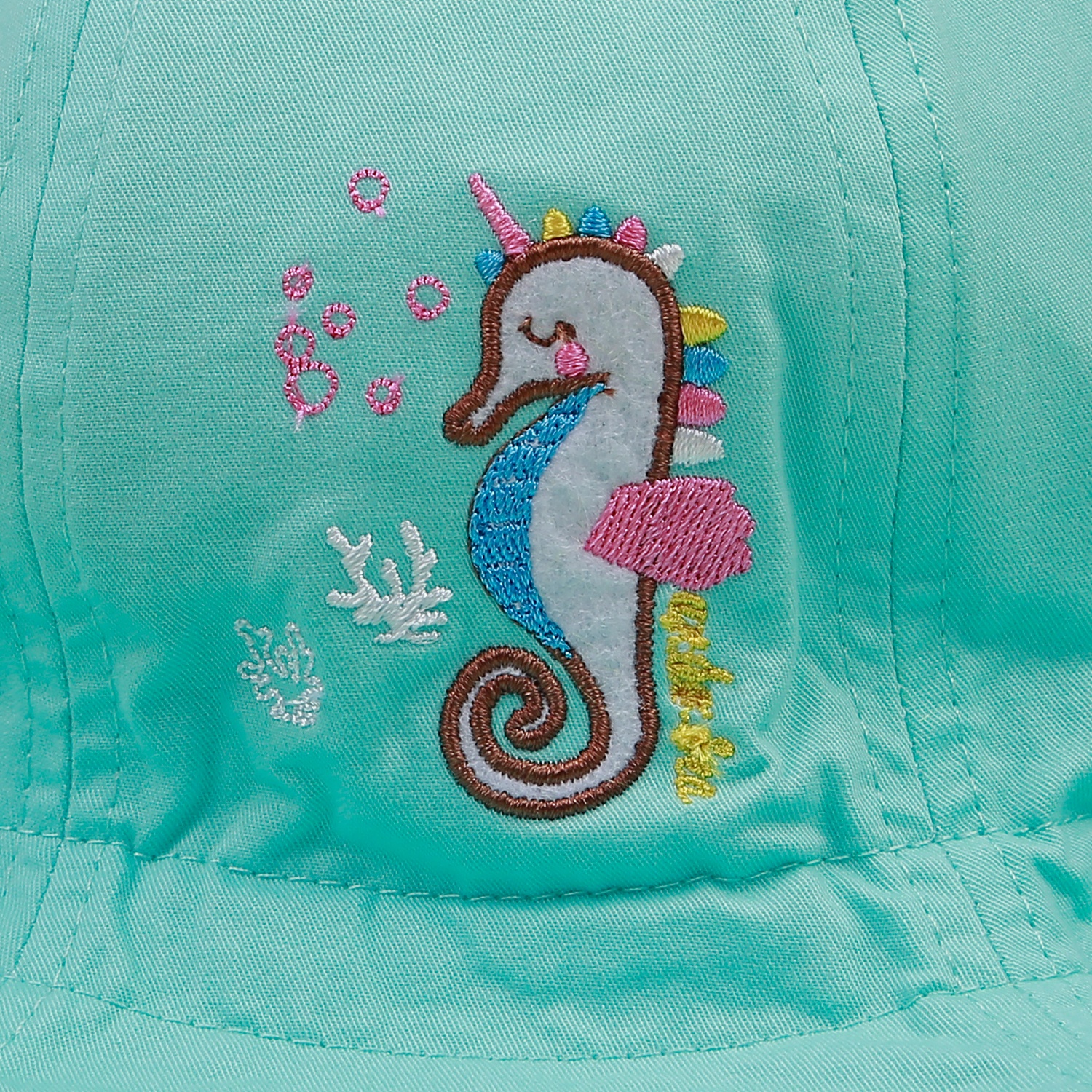 Mũ vành tròn bé gái KidsPlaza thêu cá ngựa DN22H (Xanh) hình 2