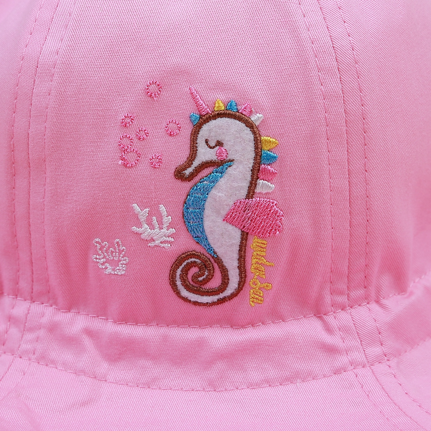 Mũ vành bé gái KidsPlaza thêu cá ngựa DN22H (Hồng) hình 4