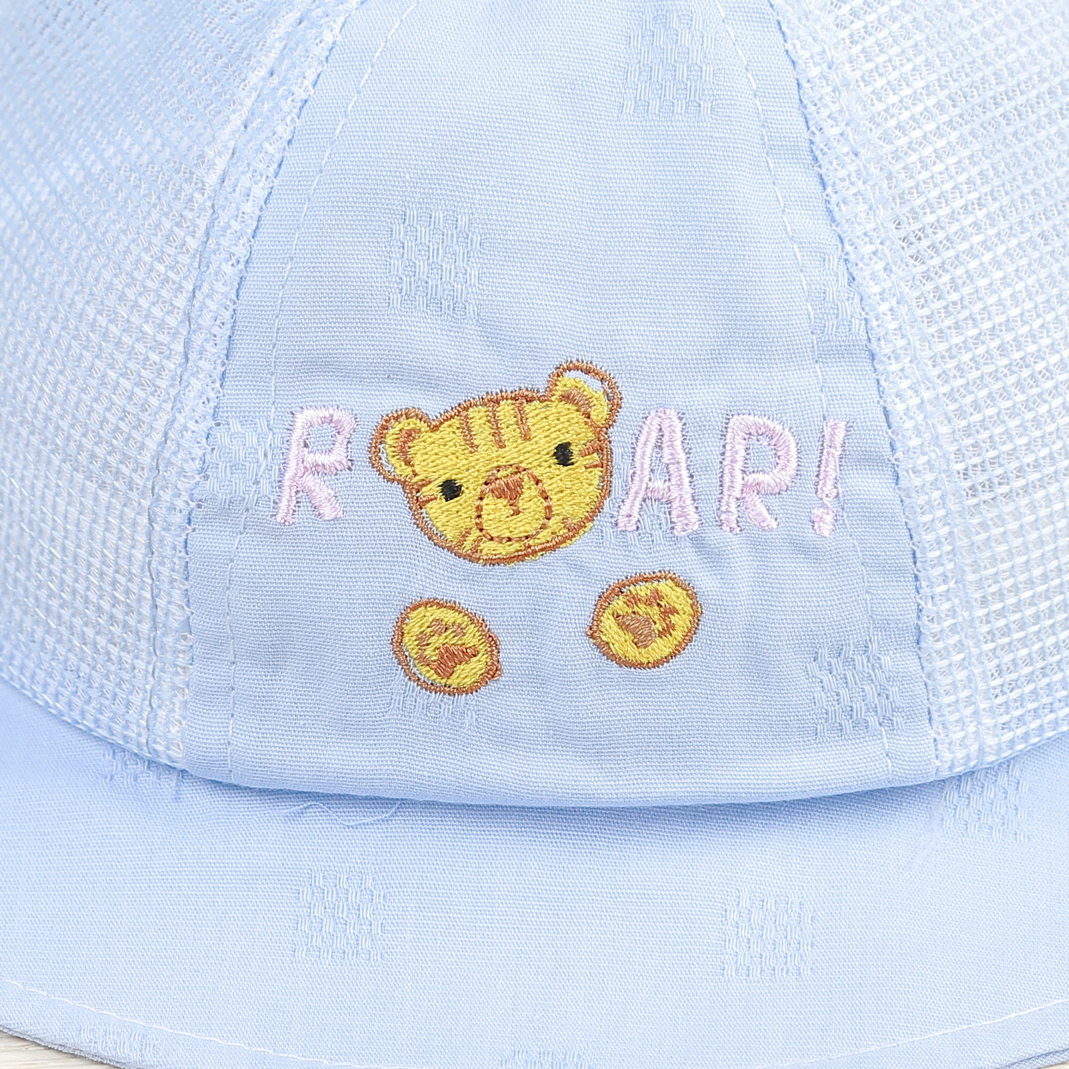 Mũ vành cho bé thêu hổ AC22 (Xanh)  hình 3