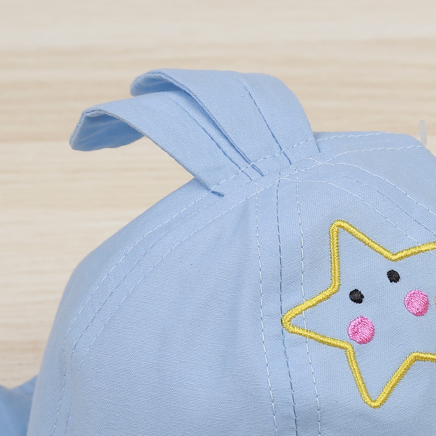 Mũ vành tròn bé gái KidsPlaza phủ voan hoạ tiết cute DN22H (Xanh)  hình 2