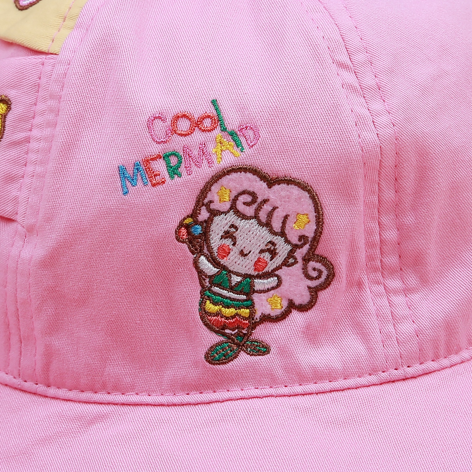 Mũ vành tròn bé gái KidsPlaza thêu nàng tiên cá DN22H (Hồng)  hình 3