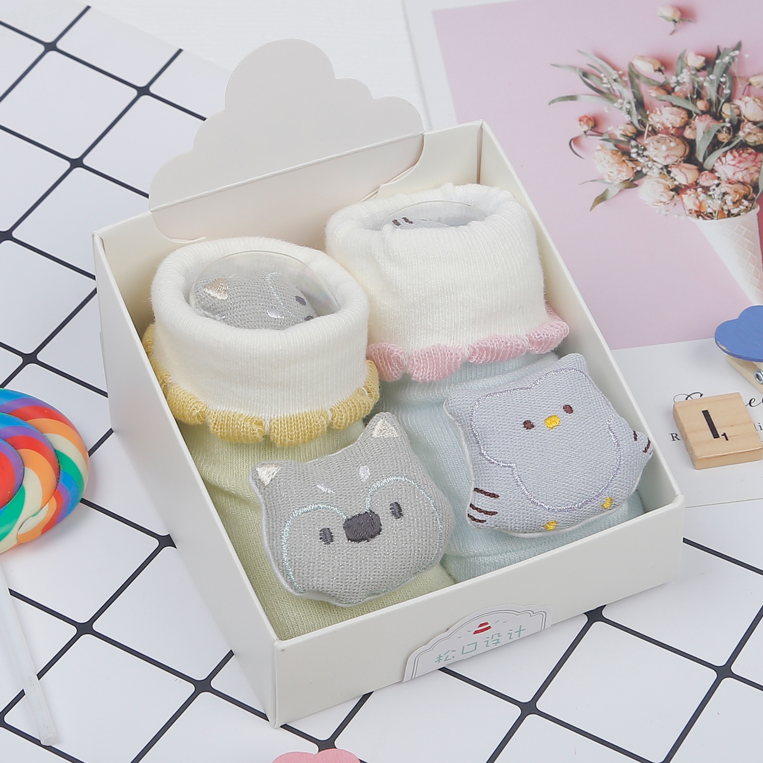 Set 2 tất bé trai in hình dễ thương AC22 hình 3