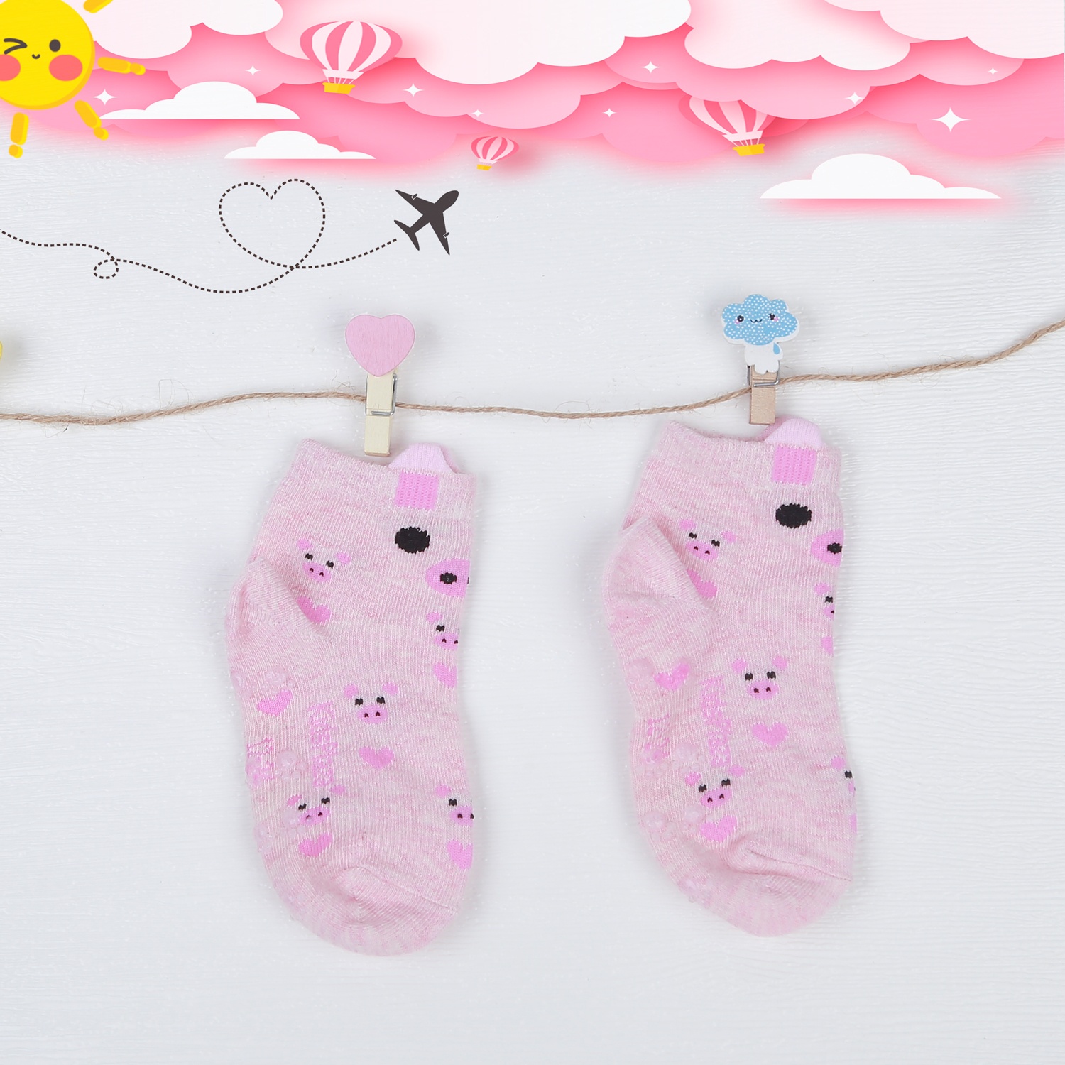 Set 3 tất bé gái in thú KidsPlaza DK22 hình 2