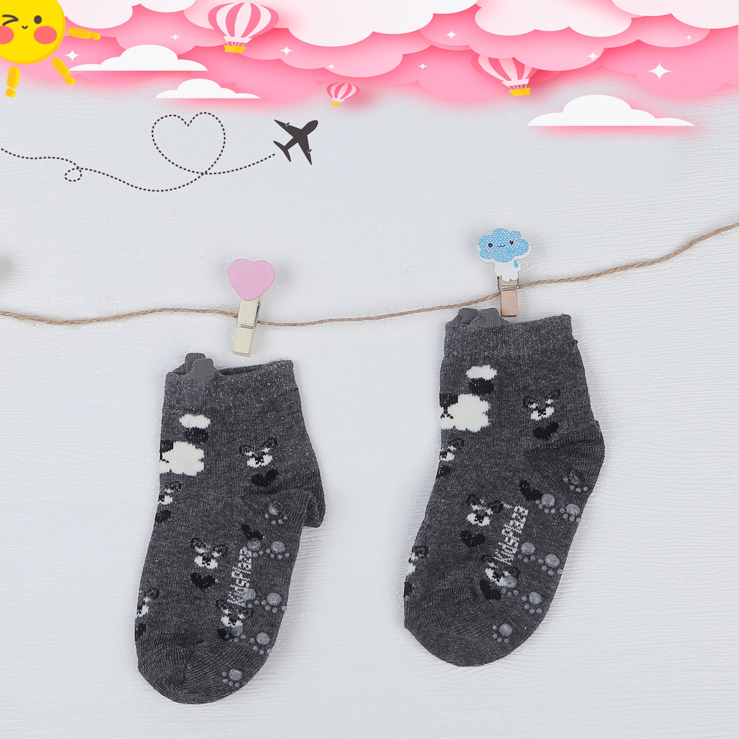 Set 3 tất bé gái in thú KidsPlaza DK22 hình 3