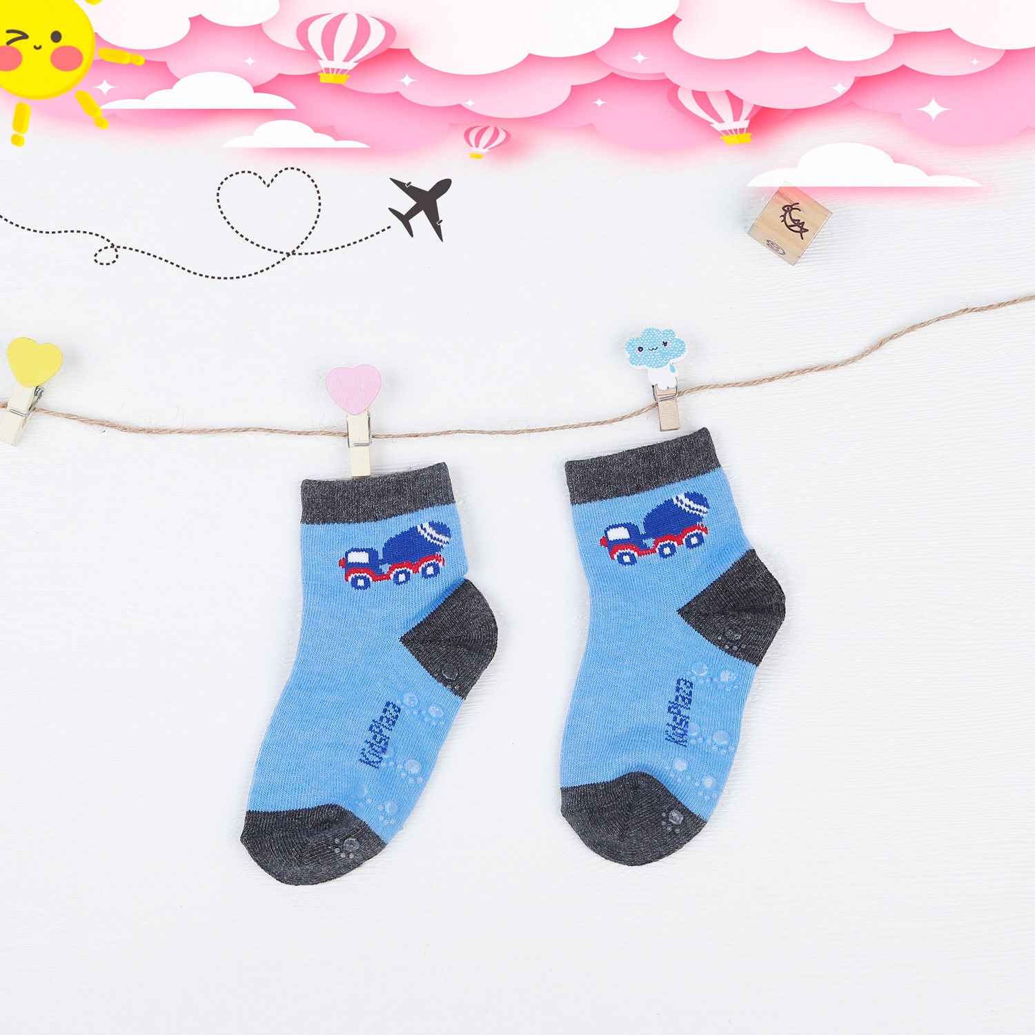 Set 3 tất bé trai kẻ in KidsPlaza K13 DK22 hình 3