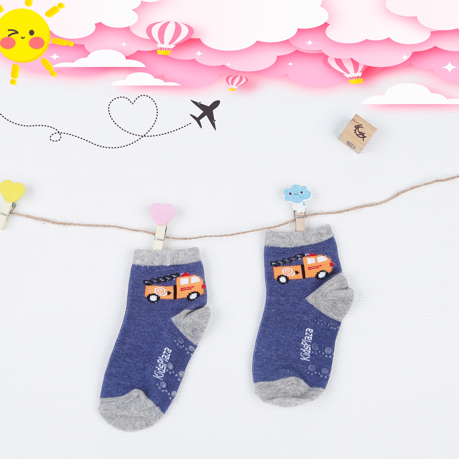 Set 3 tất bé trai kẻ in KidsPlaza K13 DK22 hình 4