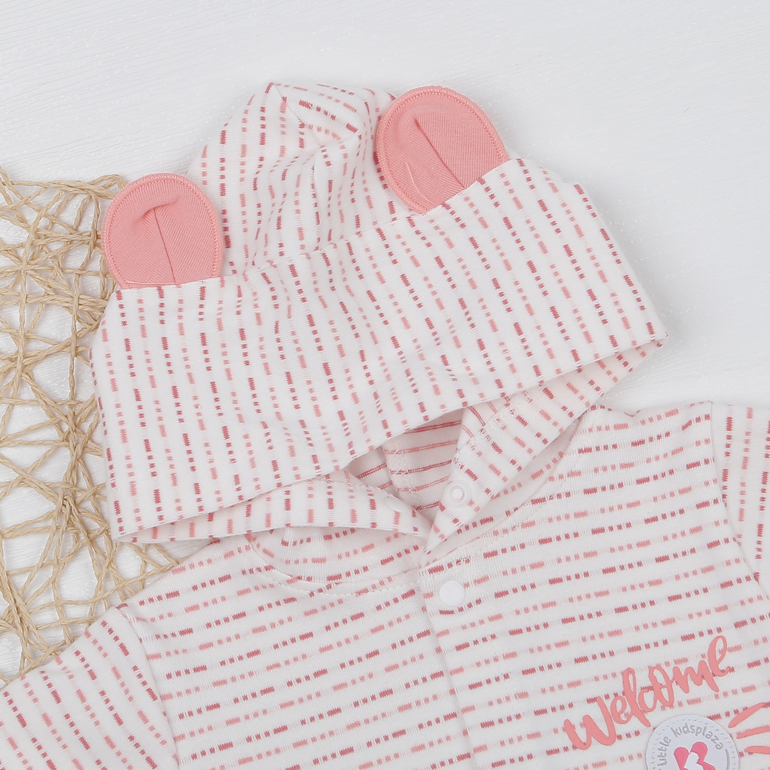 Áo khoác bé gái KidsPlaza kẻ nét đứt hồng ND22D hình 2