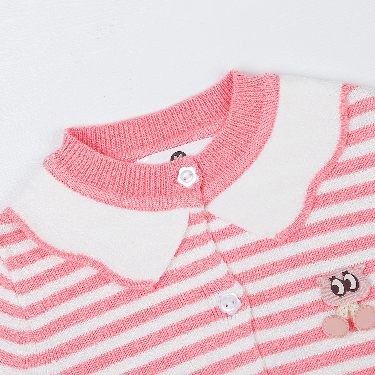 Bộ quần áo len bé gái KidsPlaza kẻ hồng HN22D hình 3