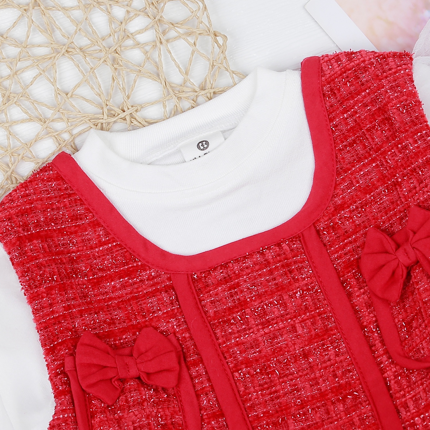 Set váy dạ tiểu thư KidsPlaza M22D (Trắng Đỏ) hình 2