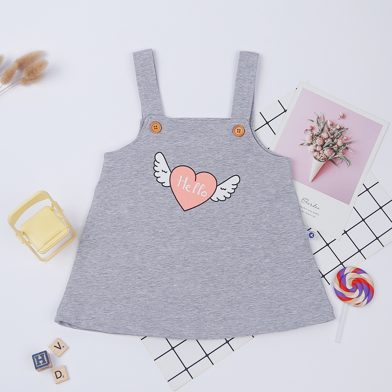 Set yếm bé gái KidsPlaza in cánh tim HN22T  hình 3