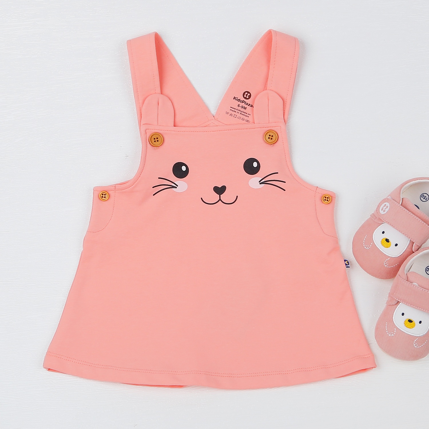 Set yếm bé gái KidsPlaza in mèo HN22T (Hồng cam) hình 4
