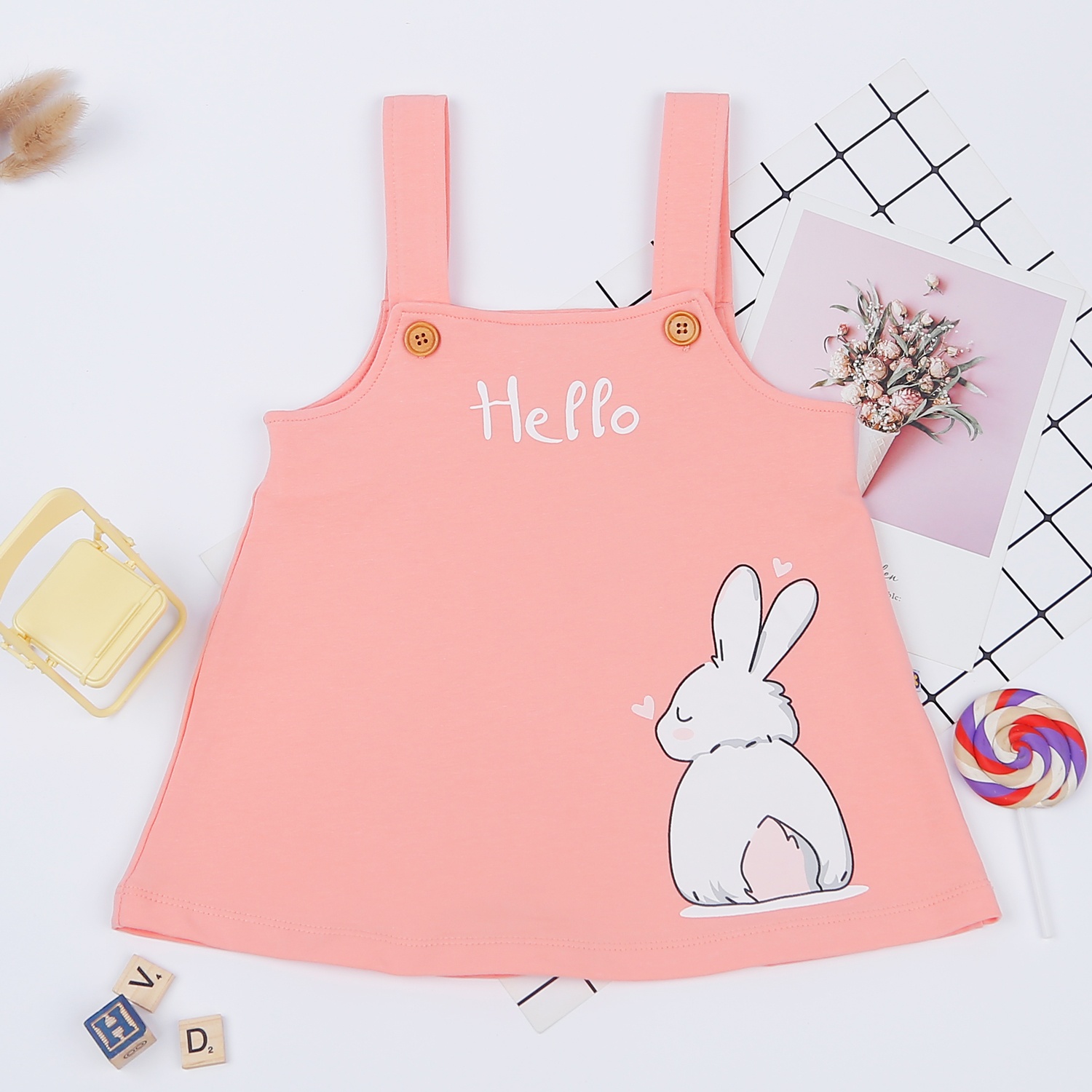 Set yếm bé gái KidsPlaza in thỏ Hello HN22T hình 3