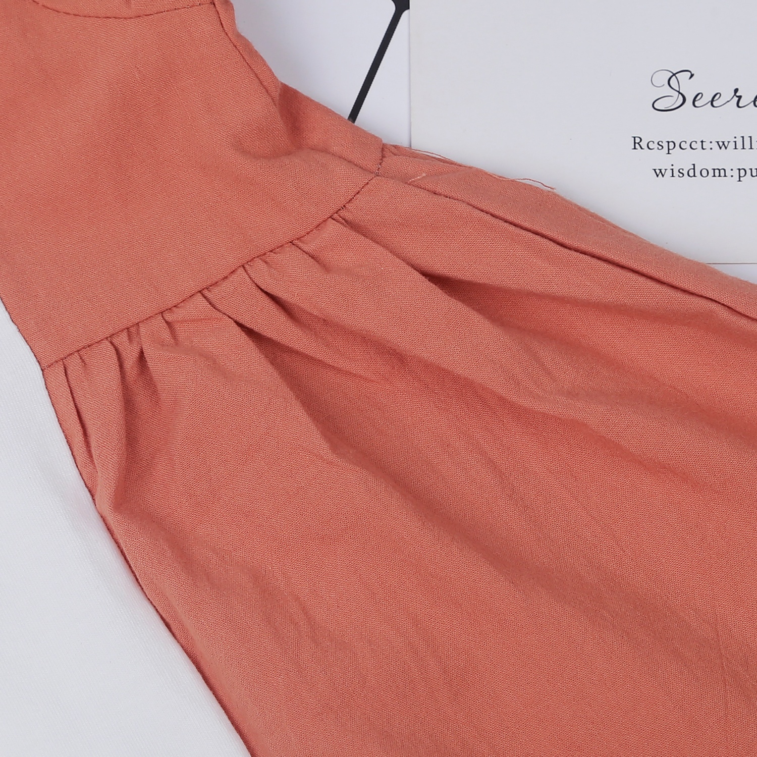 Váy dài tay bé gái in forever love KidsPlaza M22T (Trắng Cam) hình 4