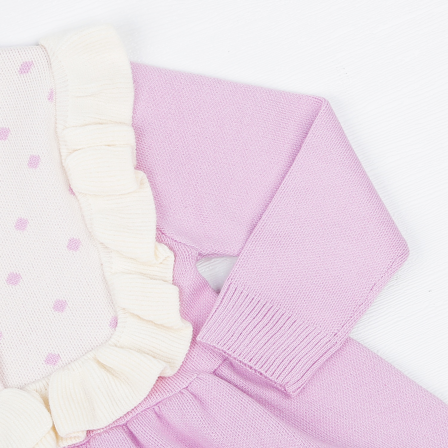 Váy len bé gái dài tay KidsPlaza cổ bèo HN22D (Tím) hình 2