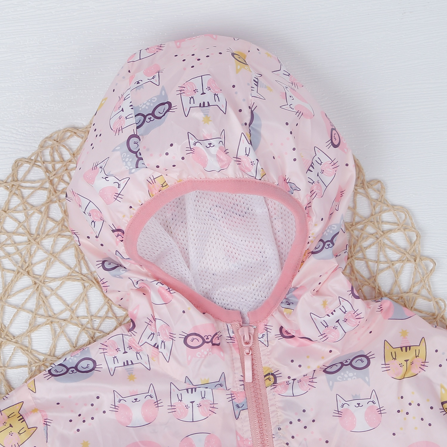 Áo gió bé gái KidsPlaza in hình mèo hồng M22T hình 2