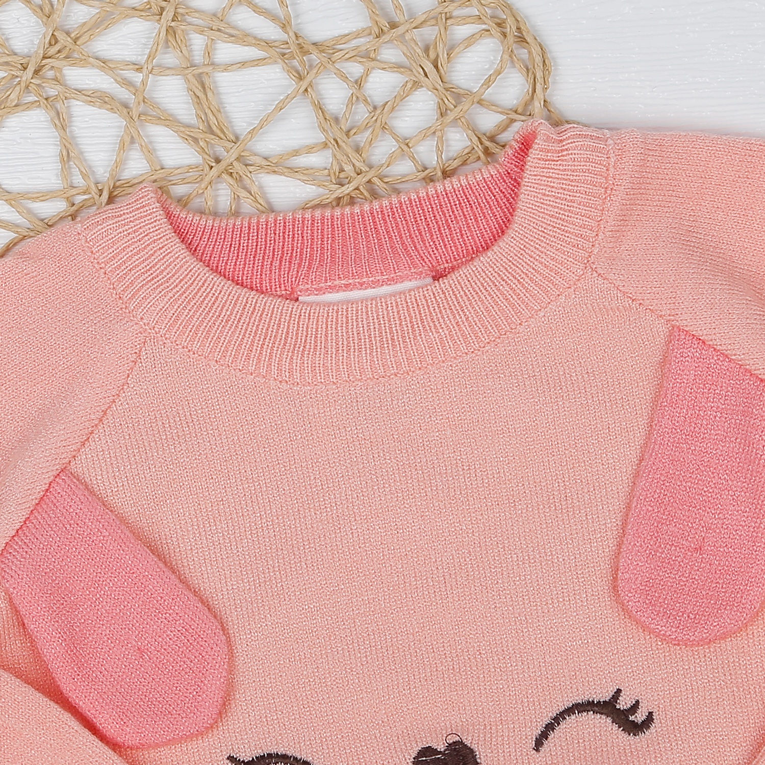 Áo len bé gái cài vai KidsPlaza ND22D (Hồng Cam Nhạt) hình 2