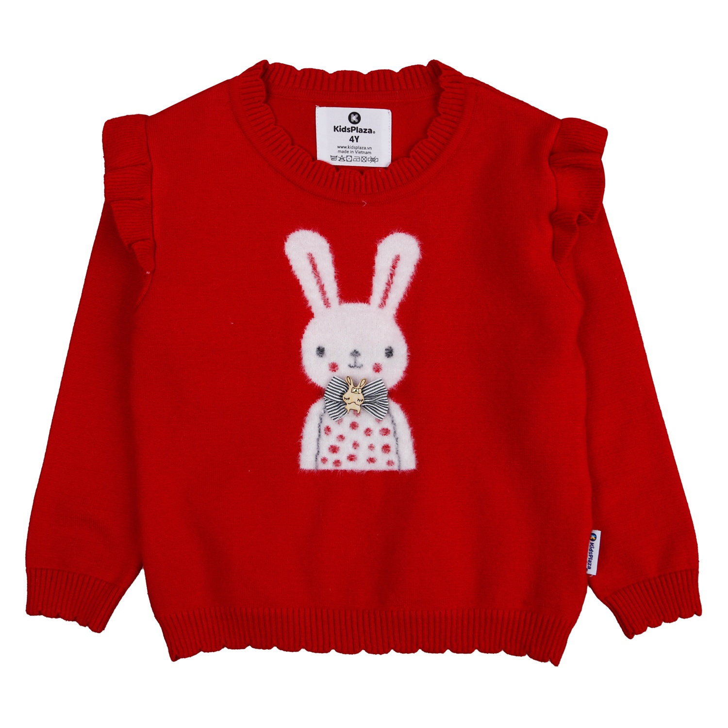 Áo len bé gái thỏ nơ đỏ KidsPlaza HN21D hình 1