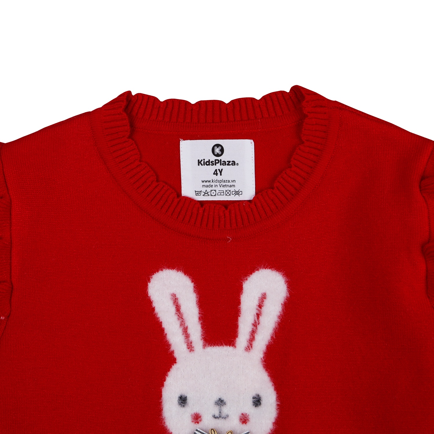 Áo len bé gái thỏ nơ đỏ KidsPlaza HN21D hình 2