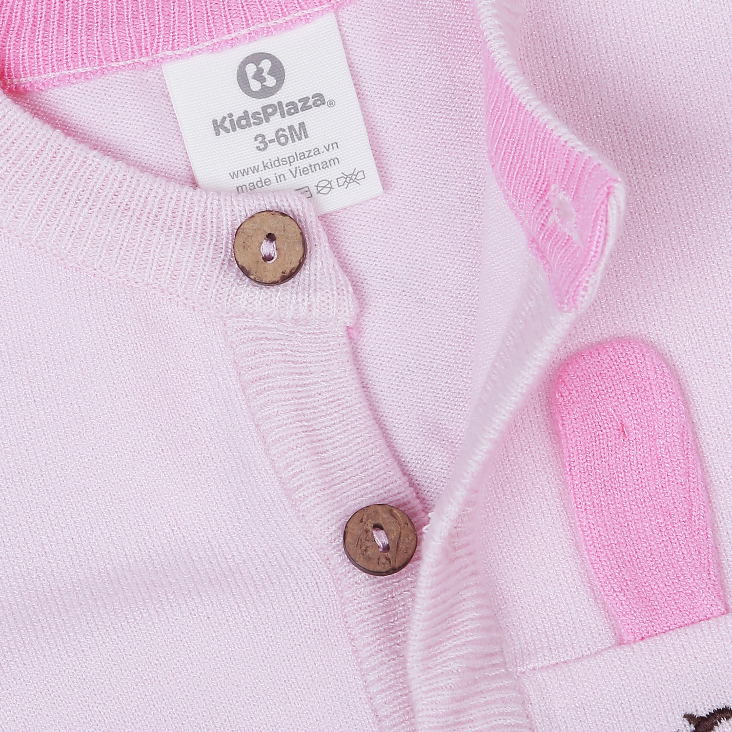 Áo len bé gái cài giữa KidsPlaza ND22D (Hồng nhạt) hình 4