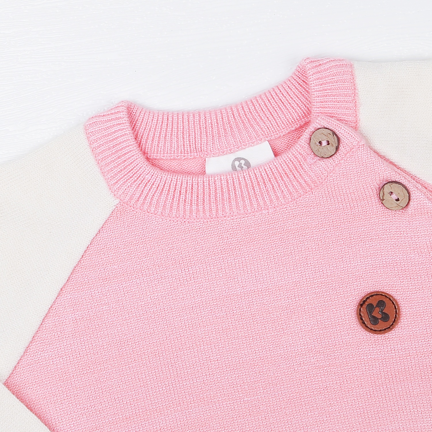 Áo len bé gái cài vai KidsPlaza ND22D (Hồng cam) hình 2