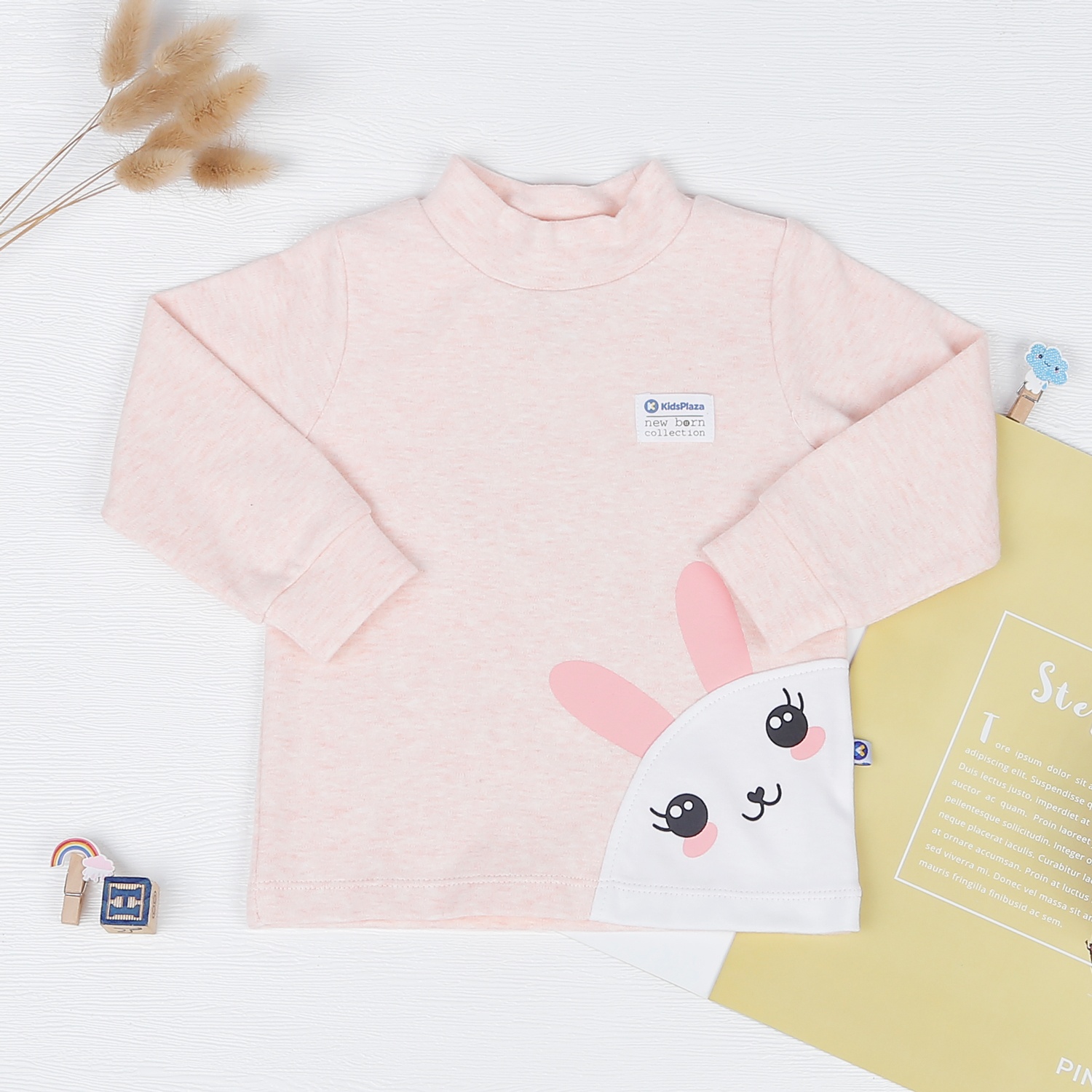 Áo nhung cổ 3 phân KidsPlaza in thú HN22D (Hồng cam) hình 1