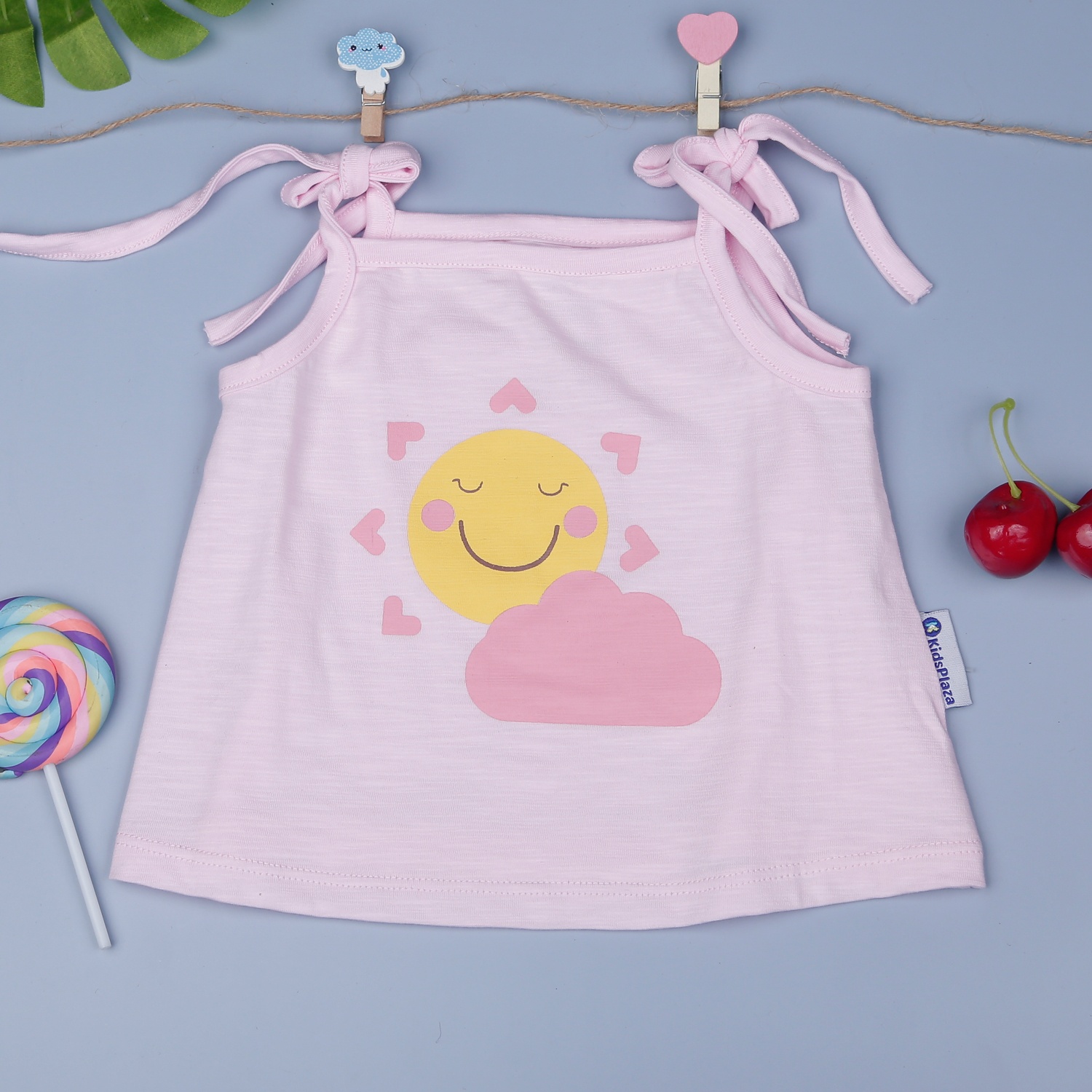 Bộ ba lỗ bé gái áo 2 dây quần hoa KidsPlaza M21H  hình 3