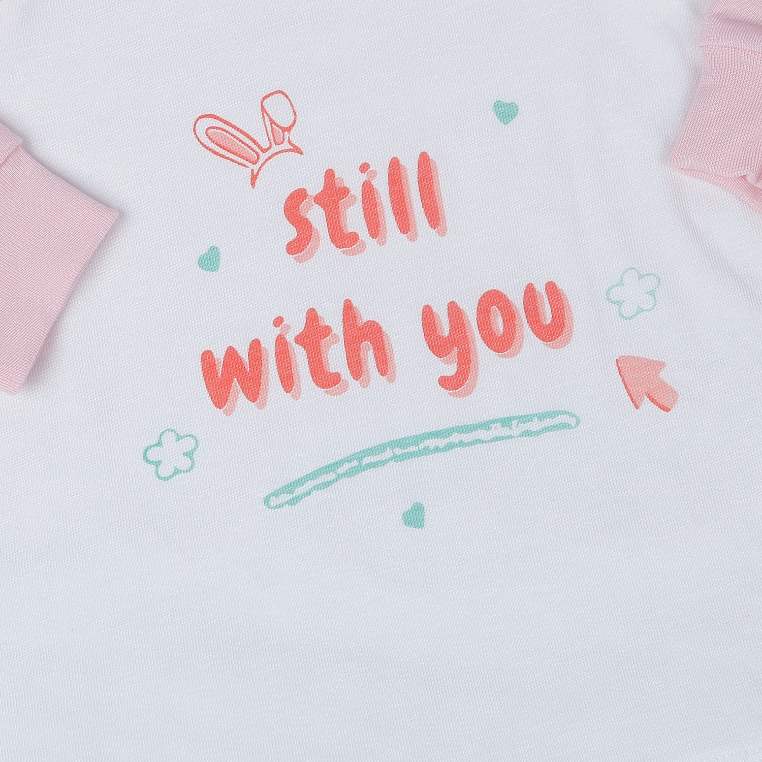 Bộ bé gái dài tay cài vai Otis KidsPlaza ND22T (Trắng Hồng) hình 4