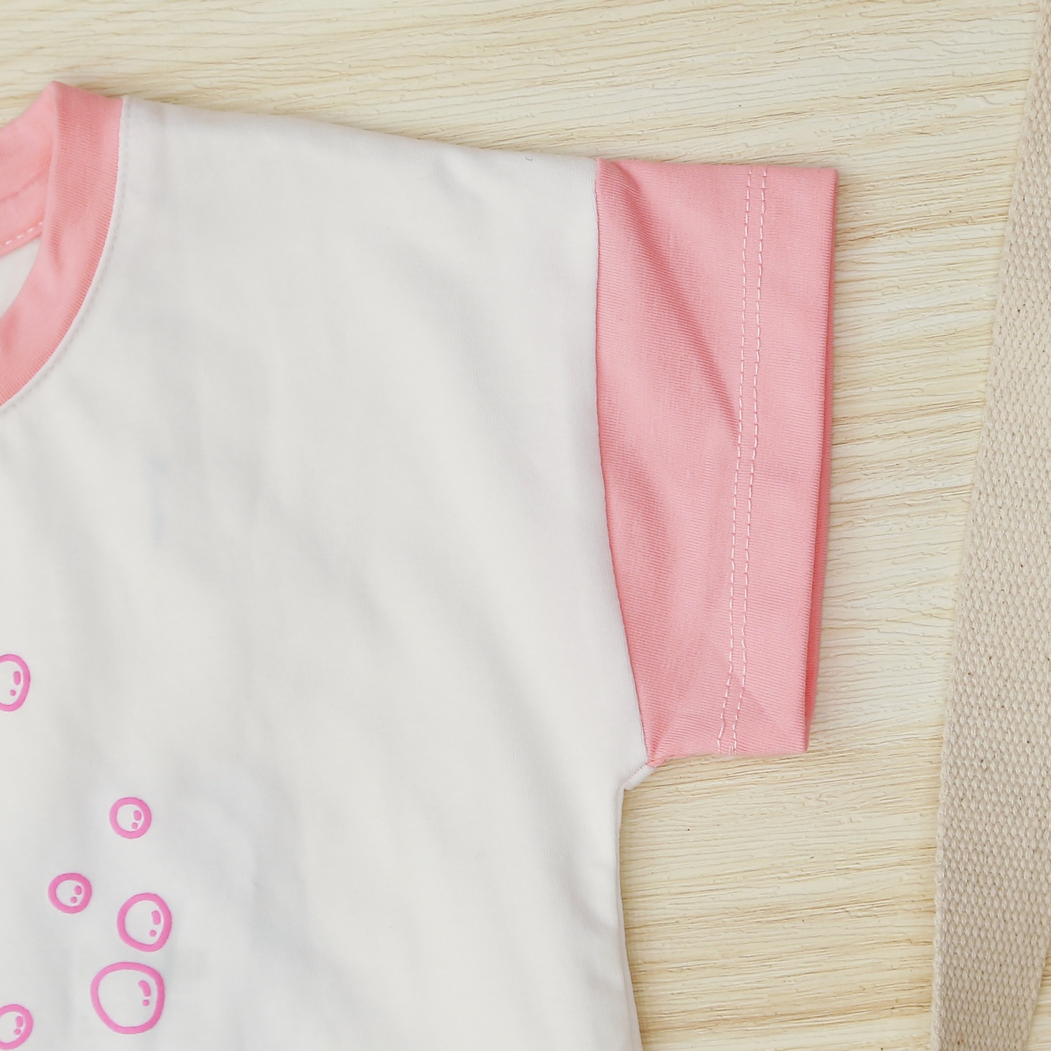 Bộ cộc bé gái in cá ngựa KidsPlaza TT22H Hồng hình 3