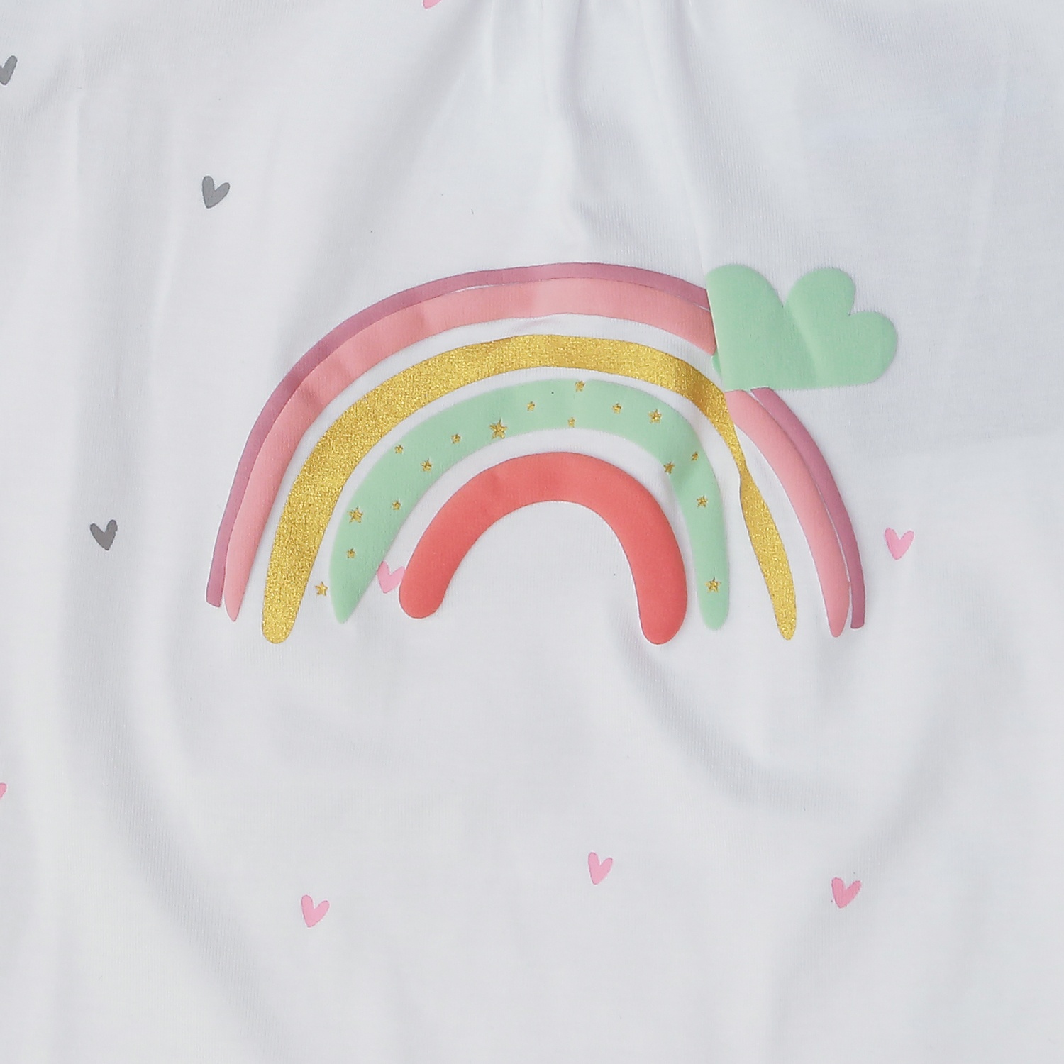 Bộ cộc bé gái in cầu vồng KidsPlaza TT22H Trắng hình 6