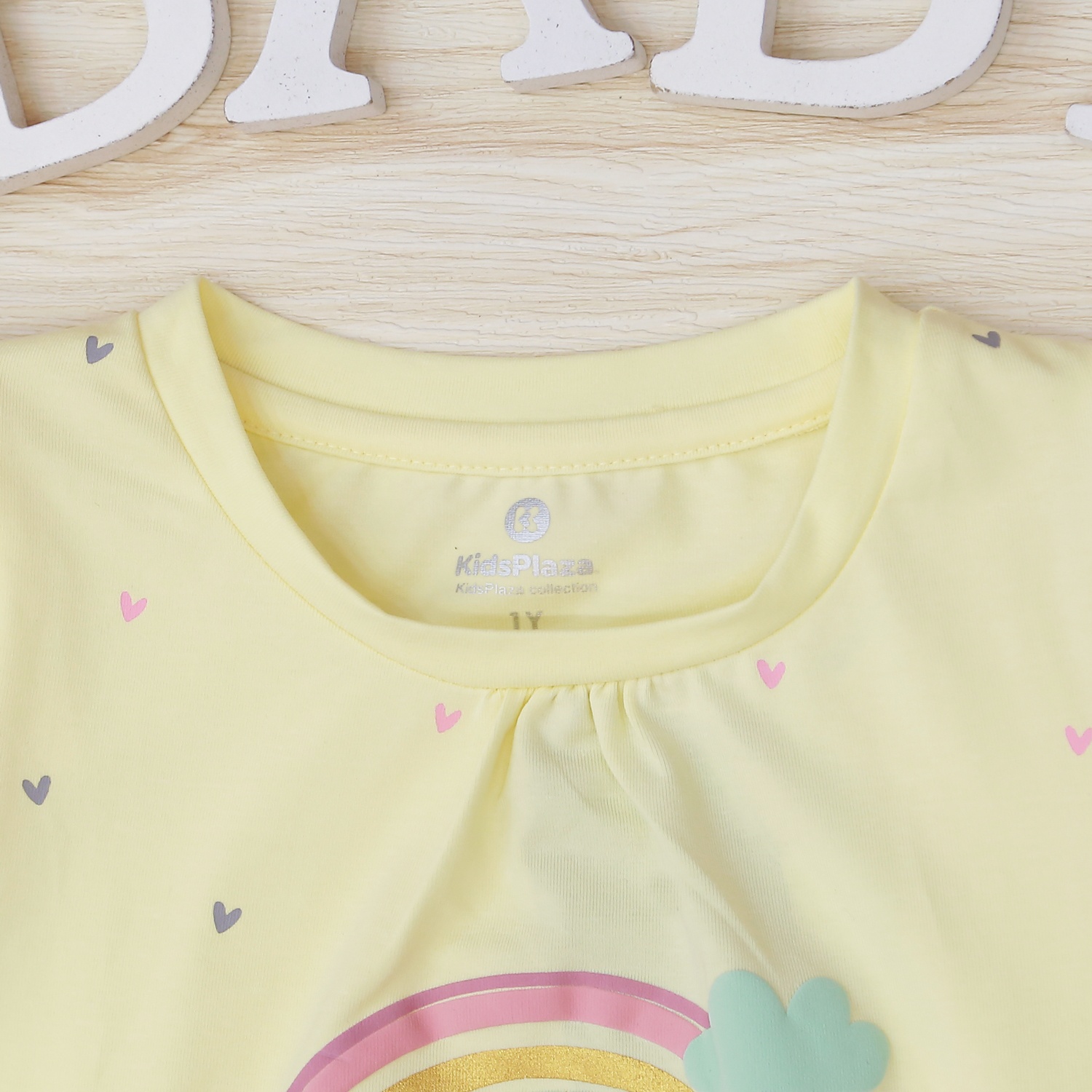 Bộ cộc bé gái in cầu vồng KidsPlaza TT22H Vàng hình 4