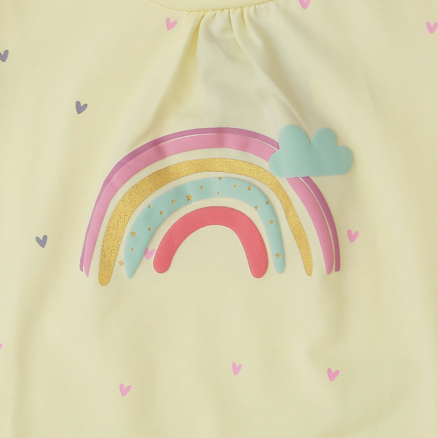 Bộ cộc bé gái in cầu vồng KidsPlaza TT22H Vàng hình 6