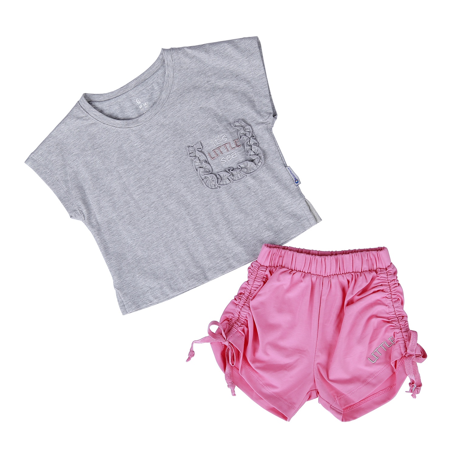 Bộ cộc bé gái thêu little túi KidsPlazaTT22H Ghi  hình 1