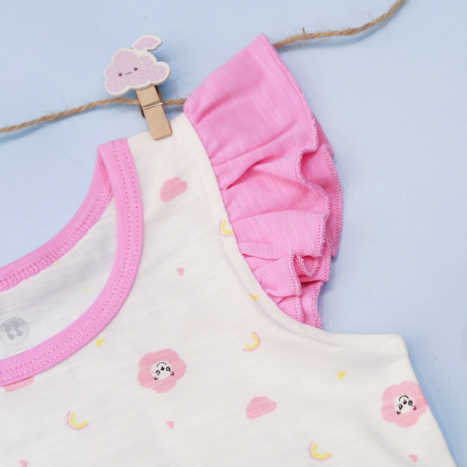 Bộ quần áo bé gái cộc tay in hoa KidsPlaza M21H hình 4