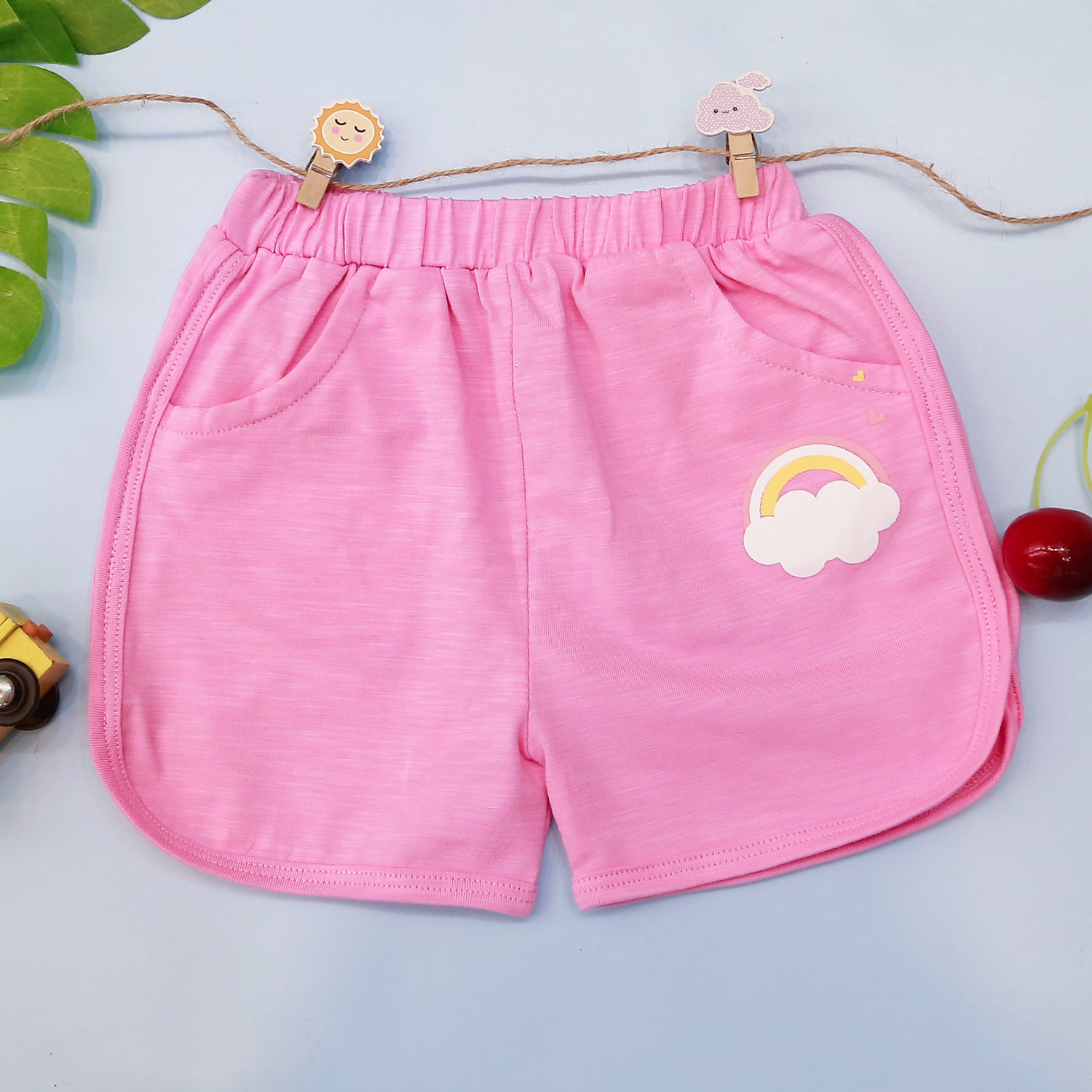 Bộ quần áo bé gái cộc tay in hoa KidsPlaza M21H hình 5