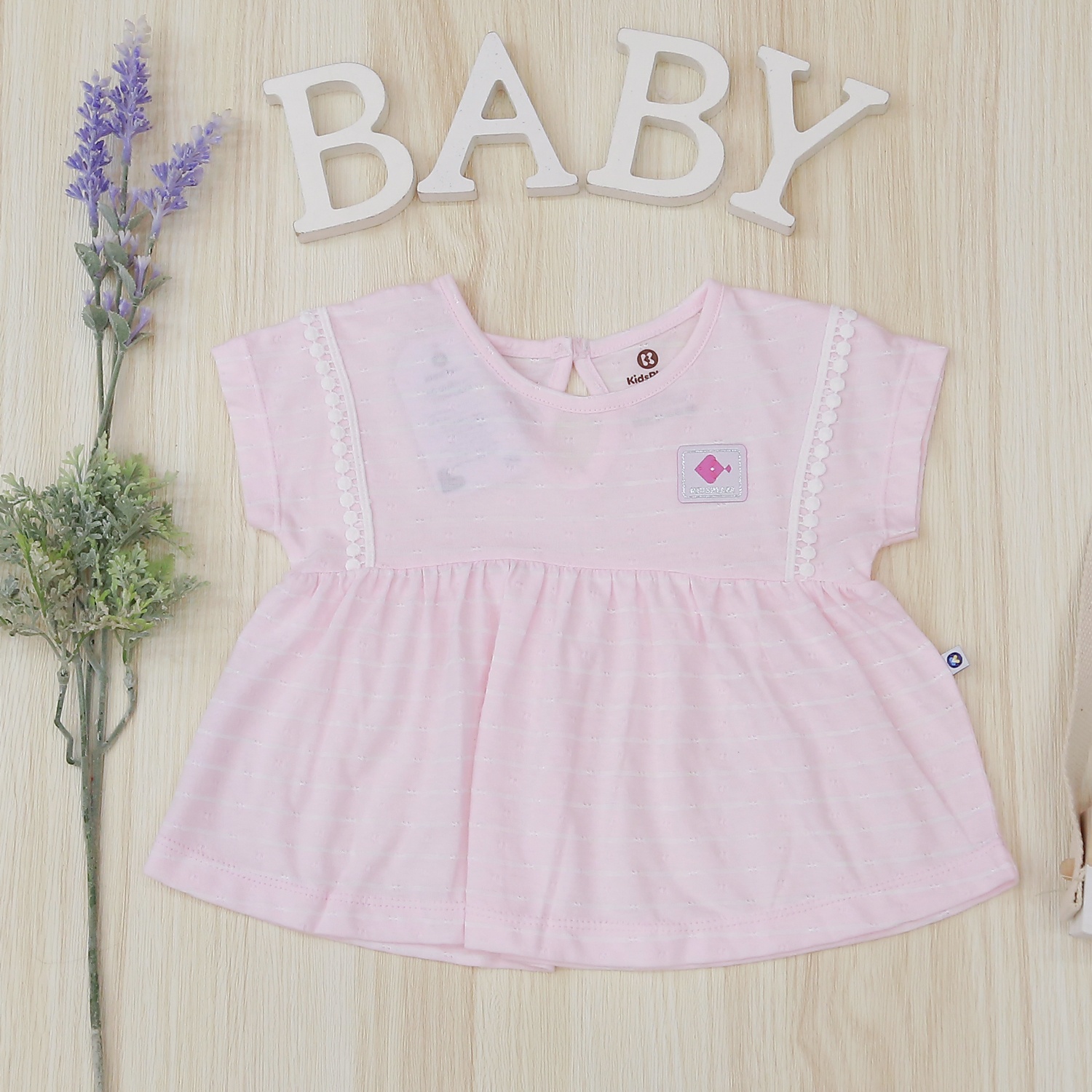 Bộ quần áo bé gái kèm tuban Kids Plaza HN21H (Hồng) hình 2