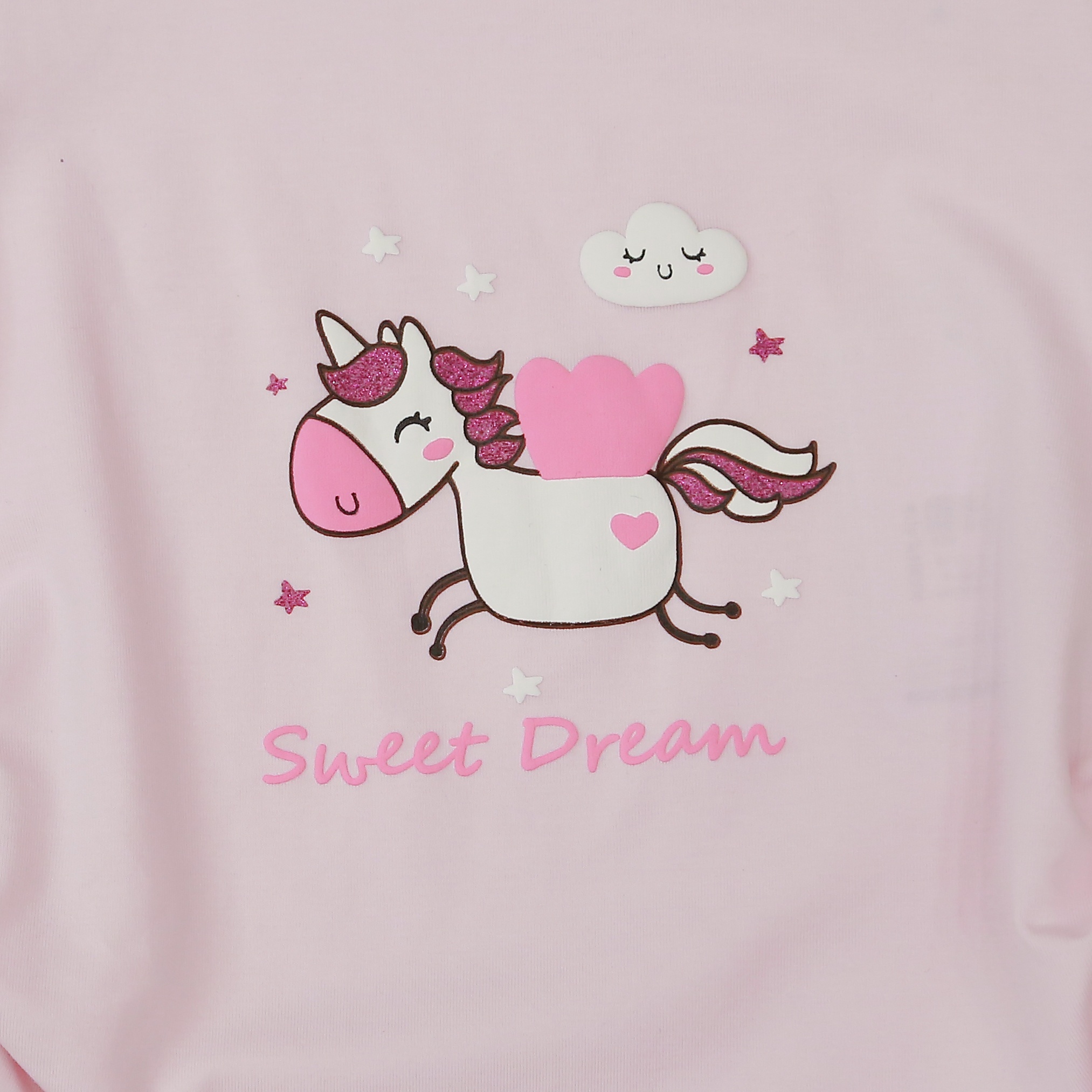 Bộ quần áo cộc tay bé gái KidsPlaza in ngựa TT22H (Hồng) hình 4