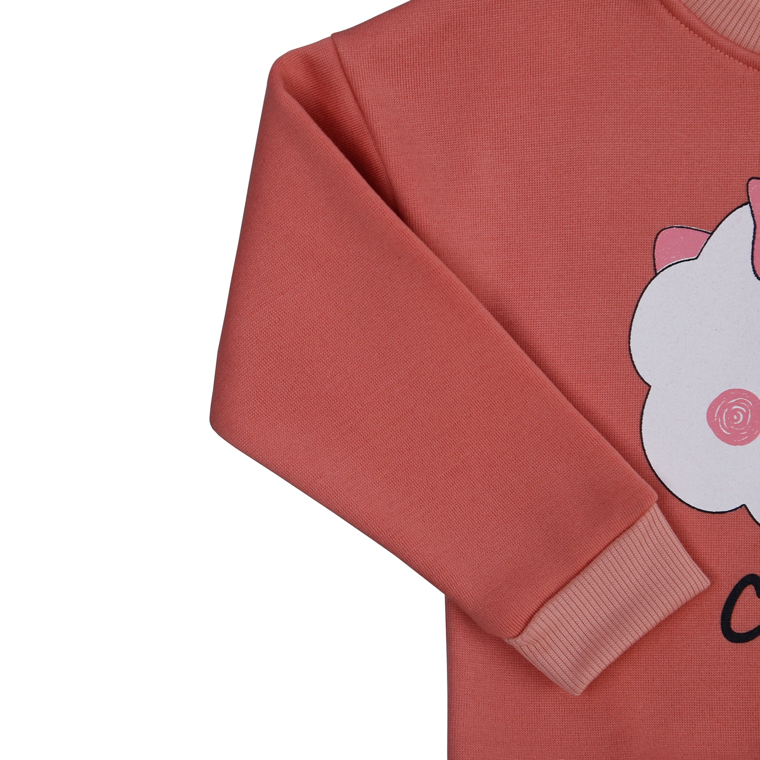 Bộ quần áo nỉ bông KidsPlaza dành cho bé gái in Cừu Cute M21Đ (Hồng) hình 2