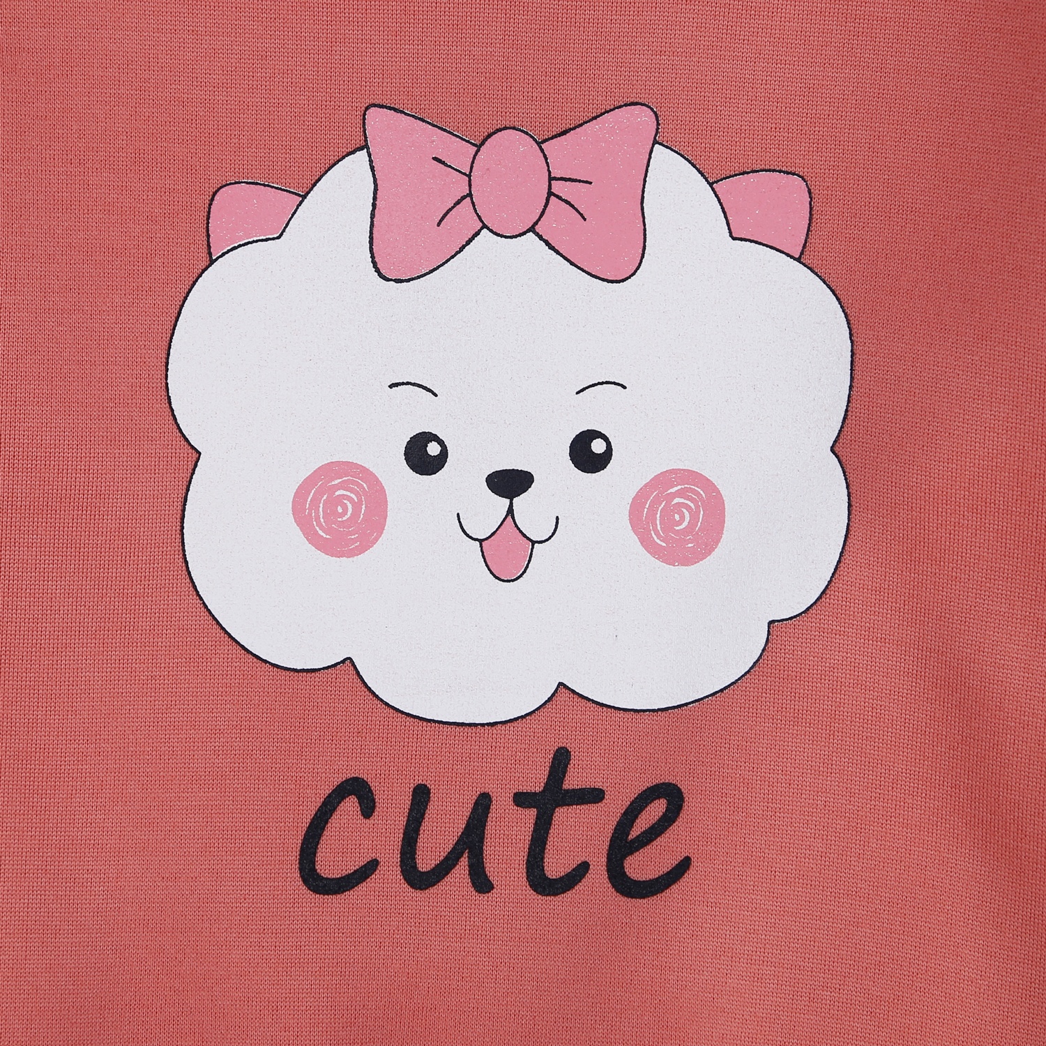 Bộ quần áo nỉ bông KidsPlaza dành cho bé gái in Cừu Cute M21Đ (Hồng) hình 3