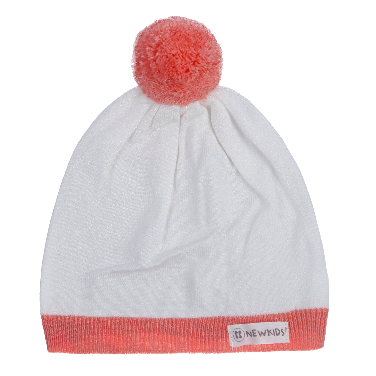 Mũ len bé gái in chữ Hello KidsPlaza ND21D (Trắng Hồng)  hình 1