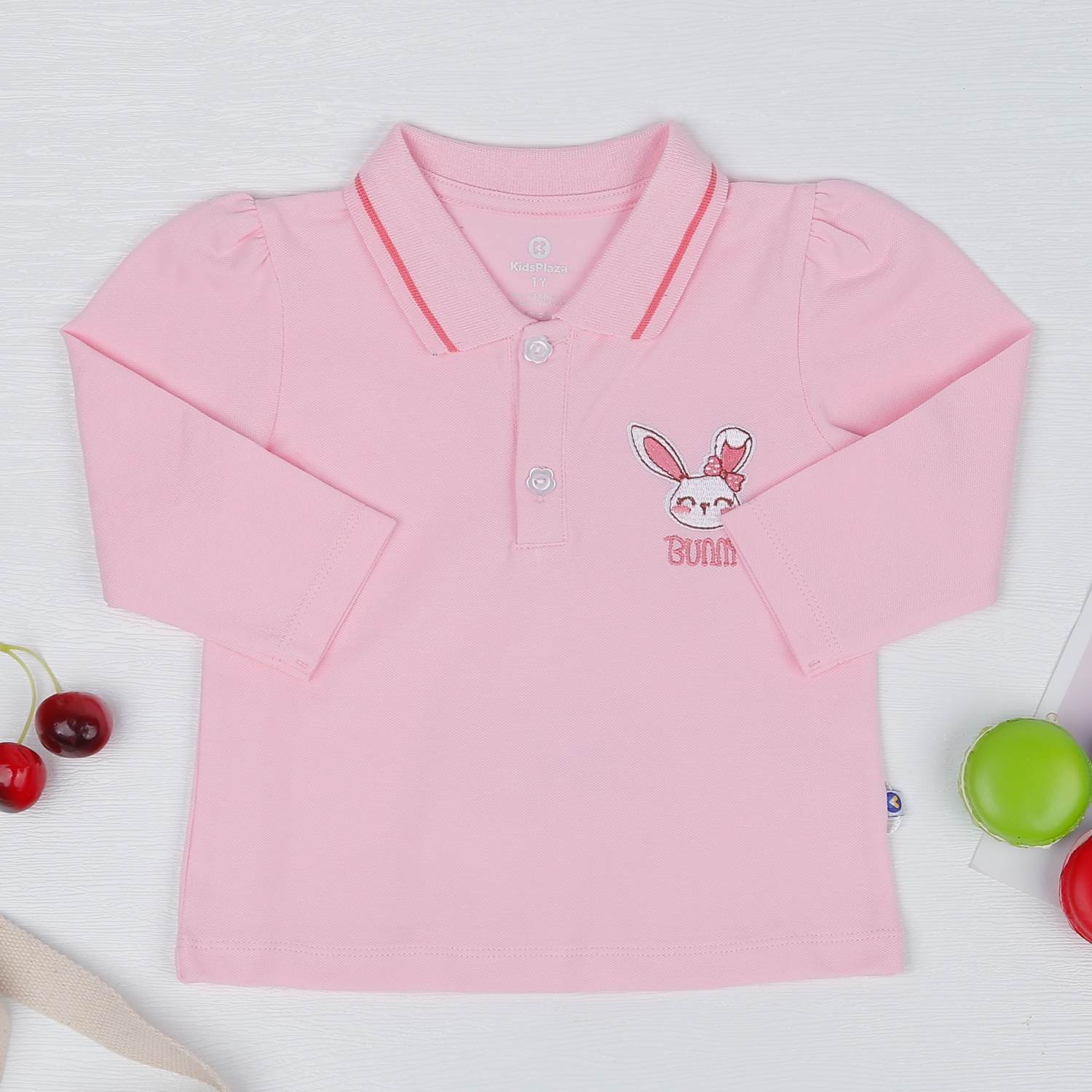 Set áo váy bé gái dài tay KidsPlaza vải cá sấu HN22T (Hồng) hình 2