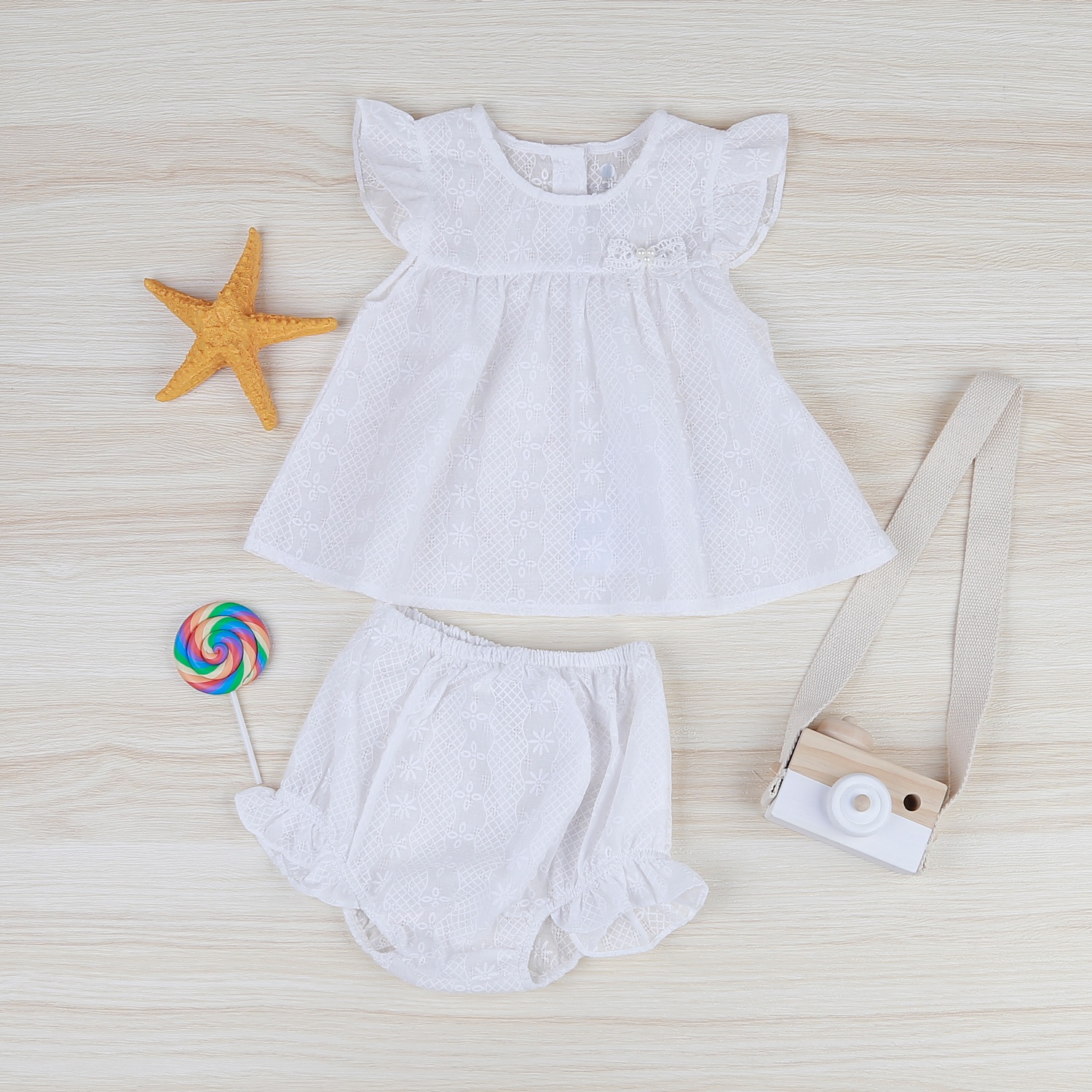 Set áo váy cho bé gái KidsPlaza cánh tiên HN22H (Trắng) hình 1