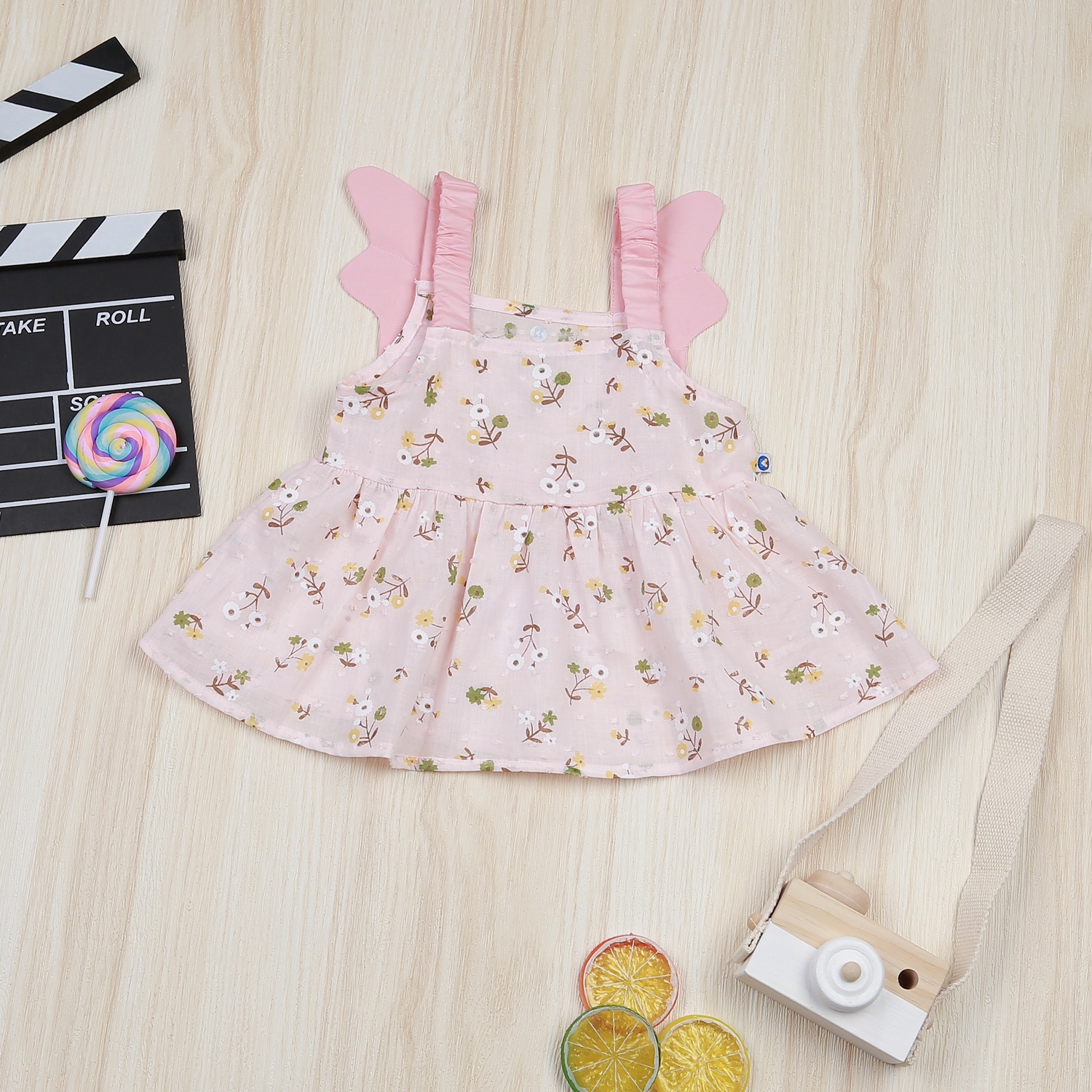 Set váy hoa thiên thần cho bé gái KidsPlaza HN22H (Hồng) hình 2