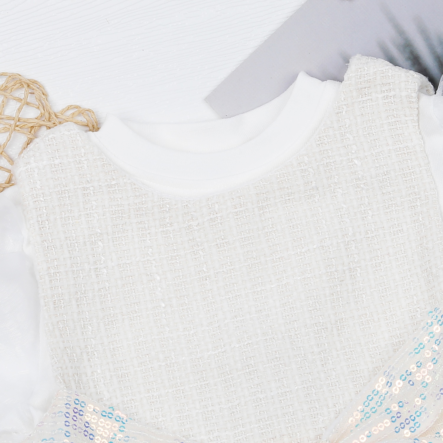 Sét váy dạ KidsPlaza nơ ngực M22D (Trắng kem) hình 3