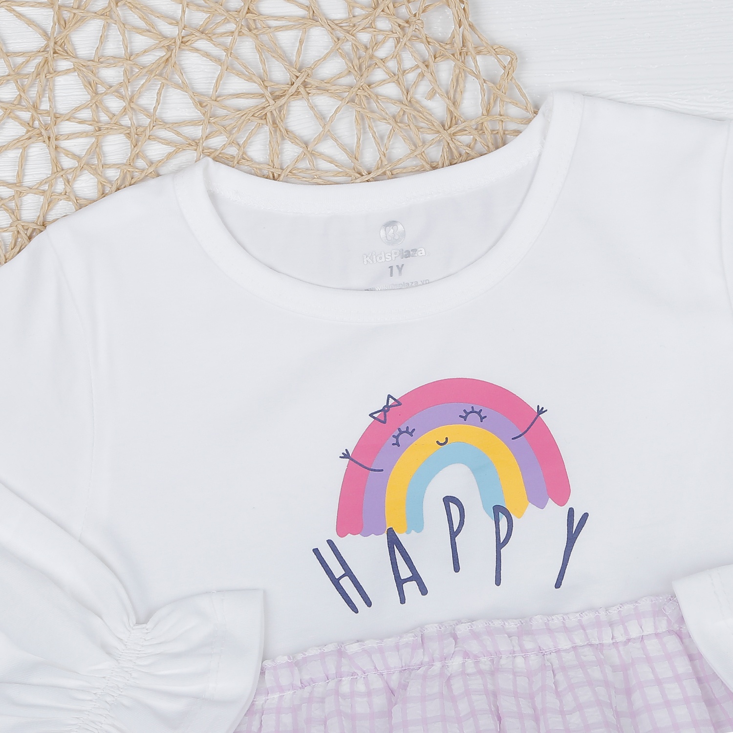 Váy bé gái dài tay Kidslaza in Happy AT22T hình 2